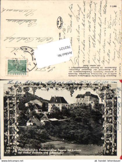 763121 Residenzschloss Seggau bei Leibnitz Trauben Wein Bez. Leibnitz