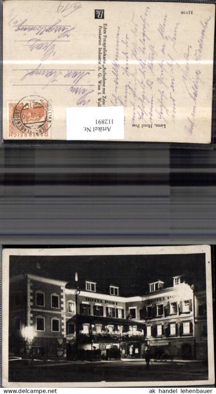112891,Lienz Hotel Post Nacht Front 1930 Bezirk Lienz