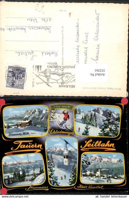 352561,Haus im Ennstal Totale Seilbahn Berghütte Skifahrer Mehrbildkarte