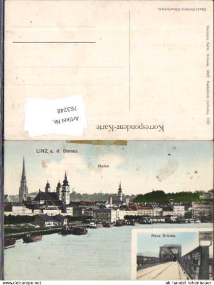 763248 Linz a.d. Donau Hafen Neue Brücke Bez. Linz (Stadt) Urfahr