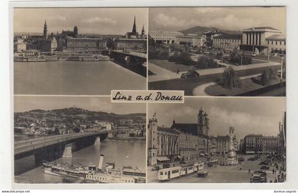 Linz a.d. Donau old poscard posted 1959 - Linz slogan postmark b230801