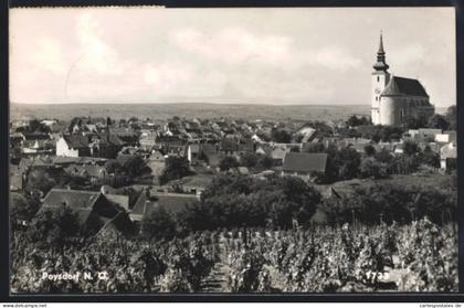 AK Poysdorf /N.Ö., Panorama mit Kirche