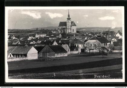 AK Poysdorf, Ortsansicht mit Kirche
