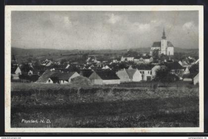 AK Poysdorf, Panoramaansicht mit Kirche