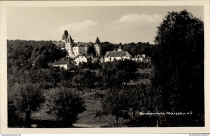 CPA Maissau in Niederösterreich, Blick auf Burgen, Bäume, Landschaft, Schwarz-Weiß-Foto