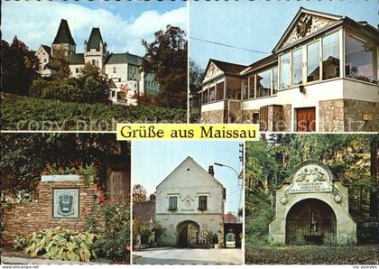 Maissau Schloss ehem kk Postamt Stadtwappen Stadttor Brunnenstube