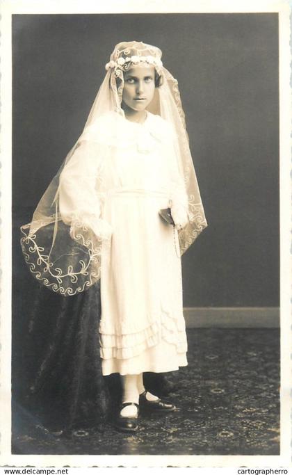 Foto Rich. Heuberger Lustenau Children portraits photographic postcard adorable bridesmaid girl communion