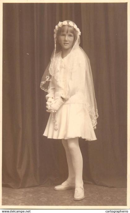Foto studio Rich. Heuberger Lustenau photographic postcard girl communion bridesmaid