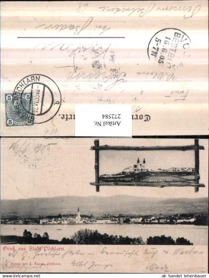 272584,Gruß aus Pöchlarn Totale Maria Taferl Mehrbildkarte