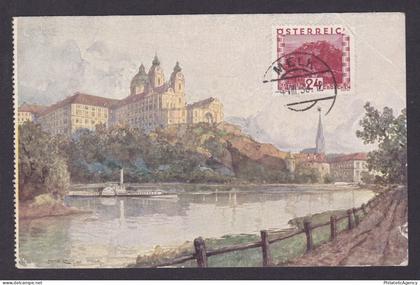 Vintage postcard, Austria Melk, Melk a. D. mit Benediktinerstift