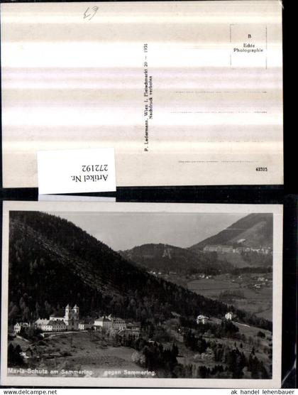 272192,Maria Schutz am Semmering Totale geg. Semmering Hotel Panhans