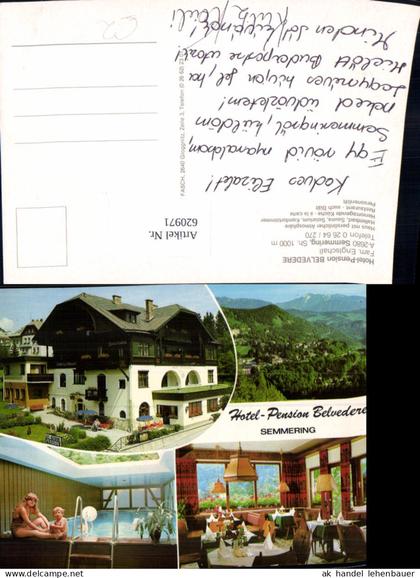 620971,Mehrbild Ak Semmering-Kurort Semmering Hotel Pension Belvedere