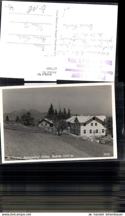 677889 St. Corona am Wechsel b. Kirchberg am Wechsel Orthof