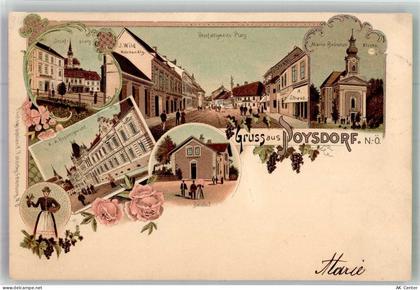 2170 Poysdorf 1897 Lithographie Gericht Bahnhof Kirche Maria Bränndl Hol... - 13673735