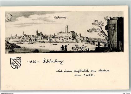 4780 Schärding Innere Stadt - Alt-Schärding Kupferstich nach Merian um 1... - 10576066