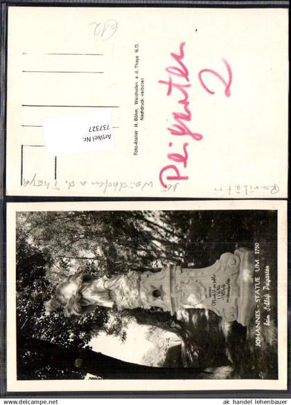 737327 Schloss Peigarten b. Thaya Waidhofen an der Thaya Johannes Statue 1750
