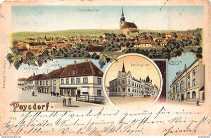 Austria 1907 Poysdorf Bezirksgericht Josephplatz Gasthof Vineyard postcard B964