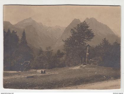 Hällenthal Zugspitze - old photo glued on cardboard (17 x 12 cm) - signed Hällenthal Zugspitze 240510