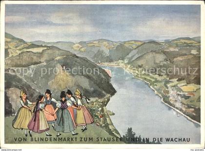 Wachau Oesterreich Vom Blindenmarkt zum Stausee und in die Wachau Kuenstlerkarte