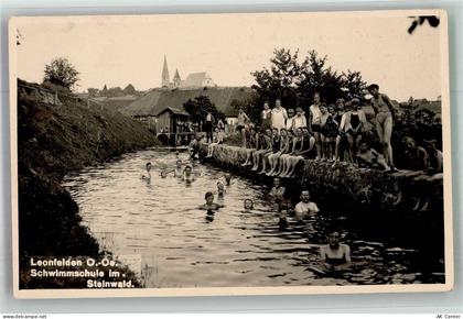 4190 Bad Leonfelden 1931 Foto AK Schwimmbad Schwimmschule im Steinwald... - 13673820