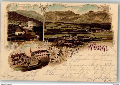 6300 Wörgl 1897 Lithographie Schloss Itter hauptplatz - 13657241