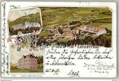 9470 St. Paul im Lavanttal 1897 Lithographie Stift St. Paul Kirche - 13666825
