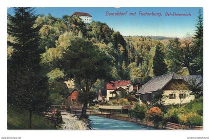 Demeldorf avec Festenburg, Styrie orientale, CPA, Autriche