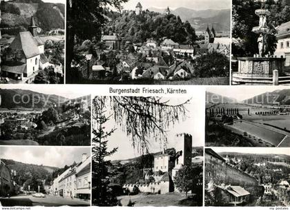 Friesach Kaernten Burgen Brunnen Panorama