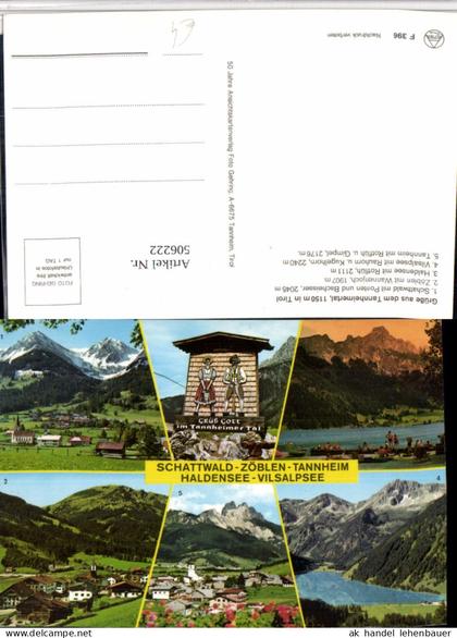 506222,Schattwald Zöblen Tannheim Haldensee Vilsalpsee Mehrbildkarte