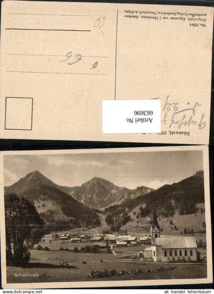 663696,Schattwald Ansicht mit Kirche