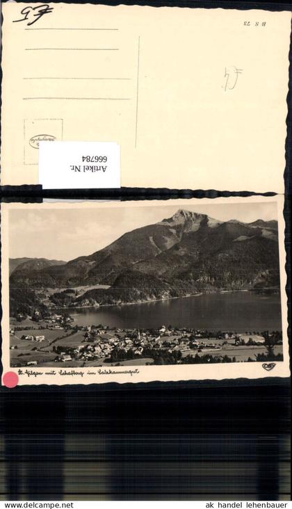 666784,Foto Ak St Gilgen mit Schafberg Salzkammergut Sankt Gilgen