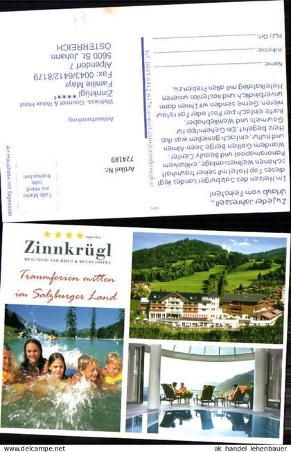 724189 Wellnesshotel Zinnkrügl St. Johann im Pongau Bez. St. Johann im Pongau