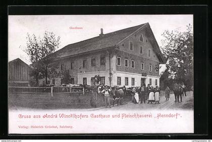 AK Henndorf am Wallersee, Andrä Wincklhofers Gasthaus und Fleischhauerei