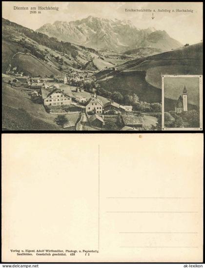 Ansichtskarte Dienten am Hochkönig 2 Bild Gasthof und Kirche 1912