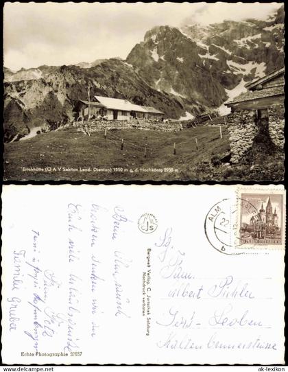 Ansichtskarte Salzburg Erichhütte OAV Sektion Lend- Dienten Hochkönig 1965
