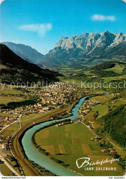 Bischofshofen Fliegeraufnahme mit Tennengebirge