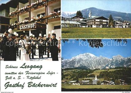 Leogang Gasthof Baeckerwirt Panorama Musikkapelle
