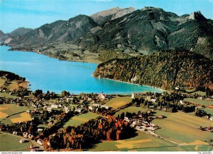 Strobl Wolfgangsee AT Fliegeraufnahme mit Schafbergspitze