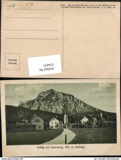 334451,Grödig Teilansicht m. Untersberg Bergkulisse
