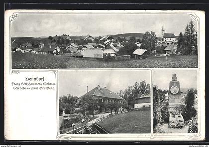 AK Henndorf am Wallersee, Franz Stelzhamers Wohn- u. Sterbehaus sowie Grabstelle, Gesamtansicht