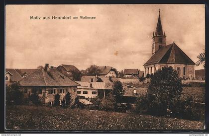 AK Henndorf am Wallersee, Teilansicht mit Kirchblick