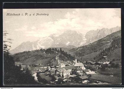 AK Mühlbach am Hochkönig, Totalansicht mit Hochkönig
