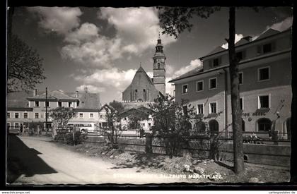 AK Strasswalchen /Salzburg, Marktplatz mit Kirche