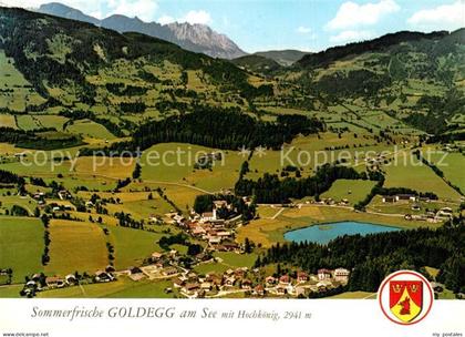 Goldegg am See mit Hochkoenig Fliegeraufnahme