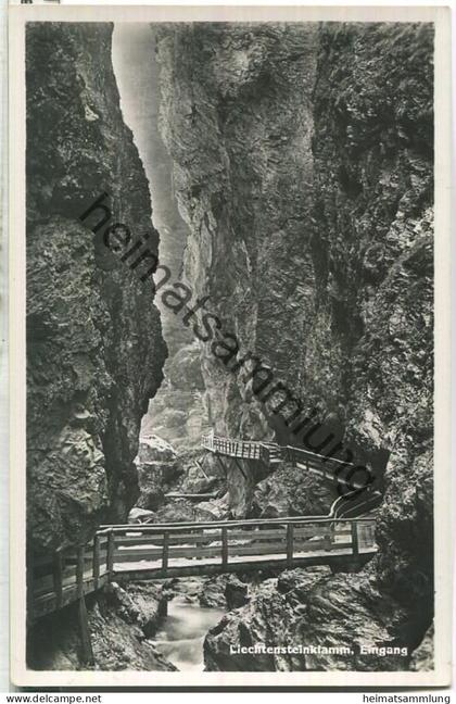 Liechtensteinklamm bei St. Johann im Pongau - Foto-Ansichtskarte - Eingang - Verlag C. Jurischek Salzburg