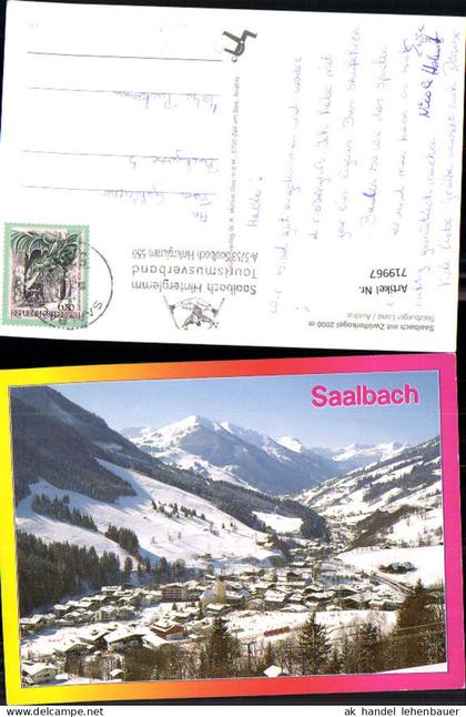 719967 Saalbach Saalbach-Hinterglemm mit Zwölferkogel Winteransicht