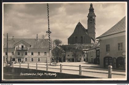 AK Strasswalchen, Marktplatz mit Cafe von Friedrich Guss