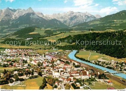 Bischofshofen Fliegeraufnahme mit Tennengebirge