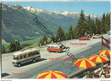 Pass Thurn - Cafe-Restaurant Tannenhof - Besitzer Fam. Heitzmann Mittersill - VW-Bus - Huber-Verlag Mittersill