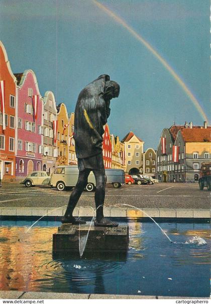 A5478 Austria Scharding am Inn Christophorus Brunnen rainbow